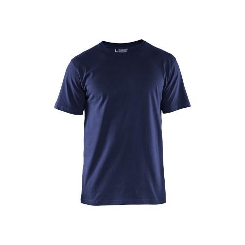 T-SHIRT DE TRAVAIL RESPIRANT 100% COTON UNI 3525 - BLEU MARINE - LT BLAKLADER