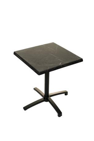 TABLE DE TERRASSE EVA ARDOISE PIED NOIR 70 X 70 CM