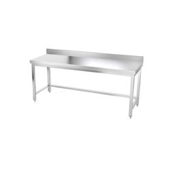 Table de travail en inox 2000 x 700 mm adossée avec renfort PREMIUM / GOLDINOX - gris inox 3701770804139_0