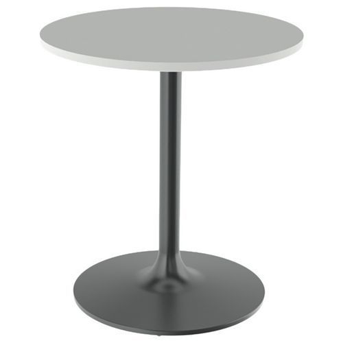 TABLE EKO Ø70 PLAT STRATIFIÉ BLANC - PIÈTEMENT TRANSPARENT - MOBIDECOR