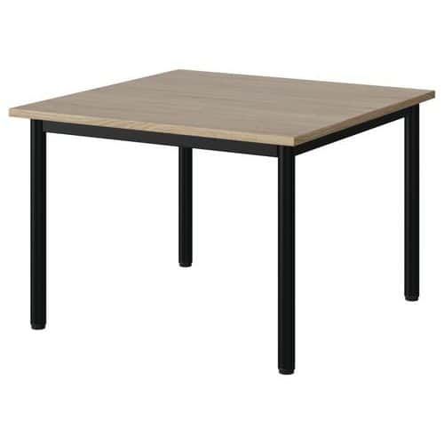 TABLE MALIBU 80X80CM T2 4P STRA ABS CHÊNE 1146/NOIR 9005