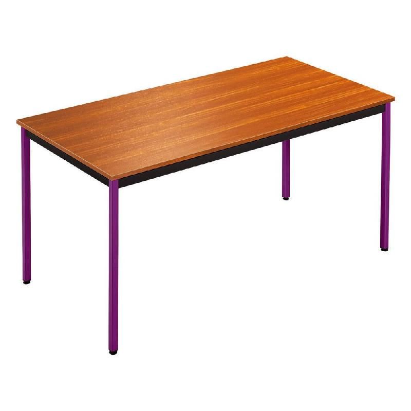 TABLE MODULAIRE DOMINO RECTANGLE - L. 120 X P. 60 CM - PLATEAU TECK - PIEDS PRUNE