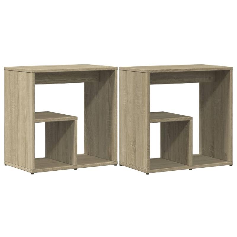 Tables d'appoint 2 pcs chêne sonoma 50x30x50 cm bois ingénierie Modèle Atlas Master Minimal - 840560_0