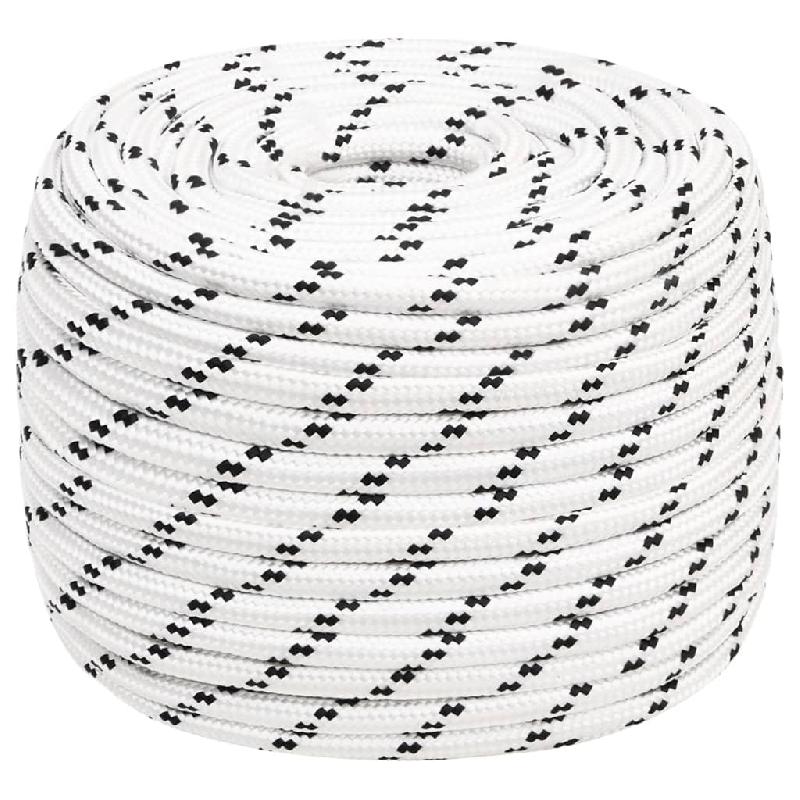 Vidaxl corde de bateau tressé blanc 14 mmx250 m polyester 152782_0