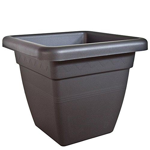 EURO3PLAST 1705.62 KREA - Pot de fleurs carré 40 cm anthracite en polypropylène écologique, résistant UV et gel_0