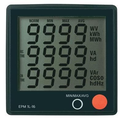 APPAREIL DE MESURE NUMÉRIQUE ENCASTRABLE EPM1 L-16 VOLTCRAFT EPM 1L-16 TENSION 190 - 250 V/AC · COURANT 0 À 16 A · COS-P