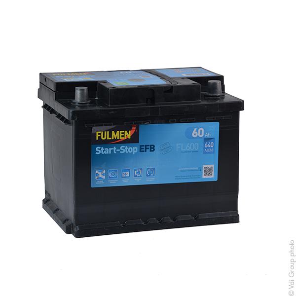 Batterie voiture Fulmen Start-Stop EFB FL600 - 12V 60Ah 640A - Technologie avancée pour systèmes Micro-Hybrides_0