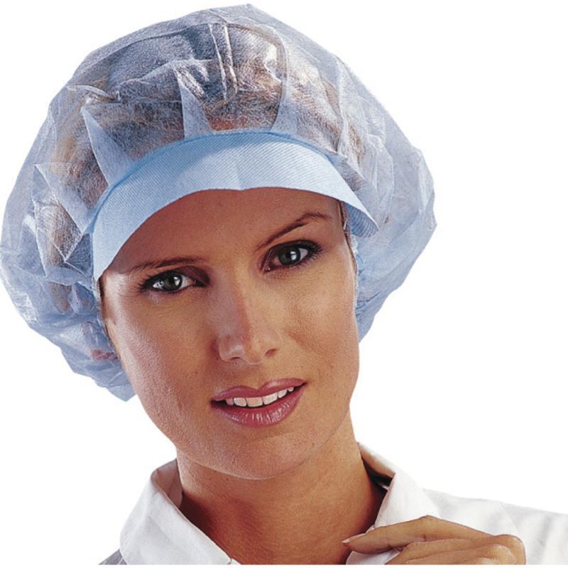 Charlotte casquette avec visière - polypropylène bleu - PO112BL - boîte de 100 pièces_0