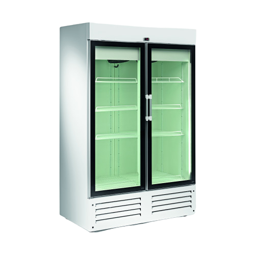 DOUBLE ARMOIRE RÉFRIGÉRÉE POSITIVE VITRÉE BLANCHE COMPACTE 1200 L TENSAÏ