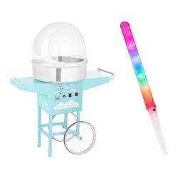 HELLOSHOP26 - Kit machine barbe à papa avec chariot, coupole de protection et bâtonnets lumineux 52 cm 1 200 w turquoise 14_0000217 - 3000153808987_0