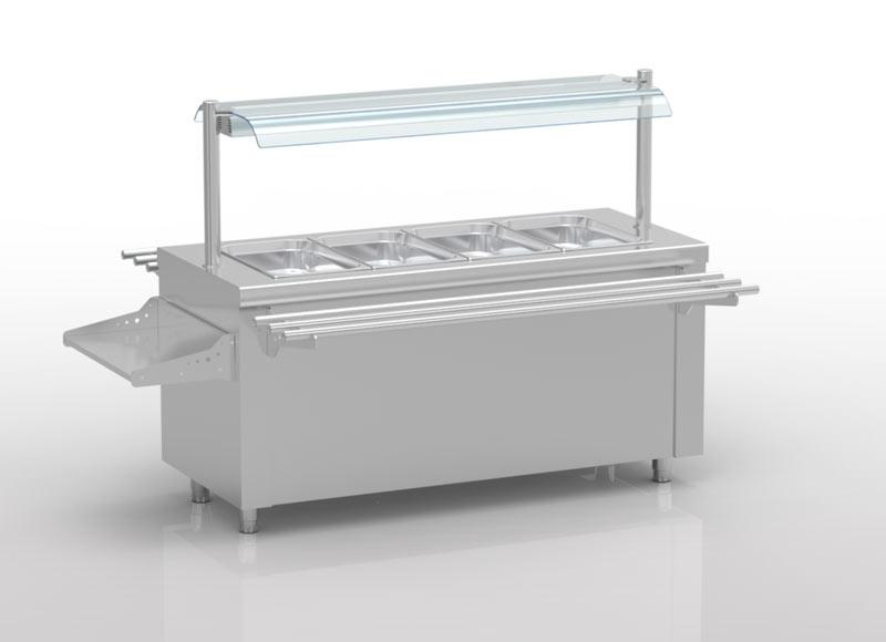 Ilot central avec bain marie à eau 4gn1/1-200 - 1600x700x850 - SBMC-160_0