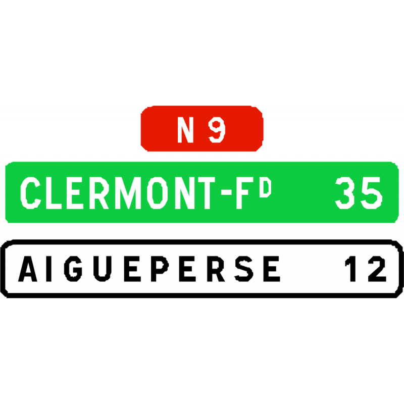 Panneau directionnel D61a - Confirmation de destinations et distances sur routes départementales ou nationales_0