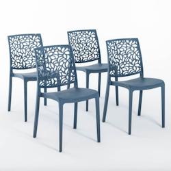 RATTATAN Set 4 Chaises en polypropylène avec fibre de verre empilables pour extérieur et jardin, bar et restaurant, cuisine design moderne - ANNA -_0