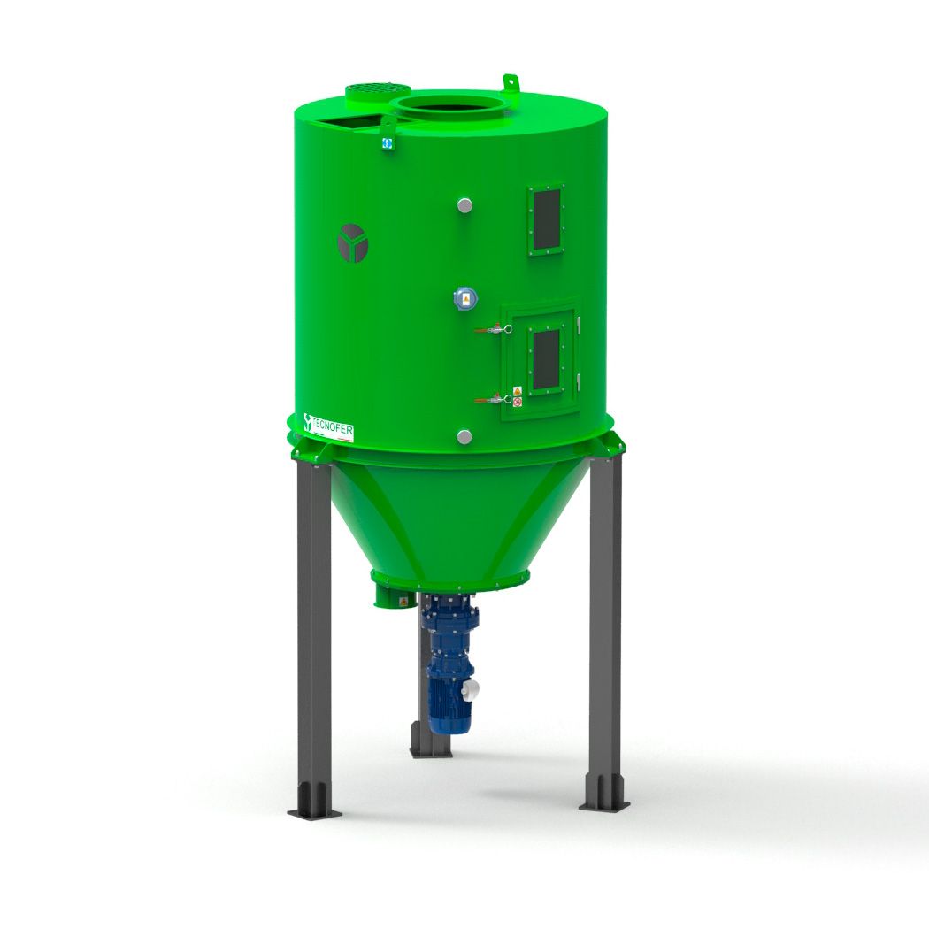 Silos de stockage plastique moulu - Tecnofer - capacité 7 à 12 m³ avec vis d'extraction et dosage variable_0