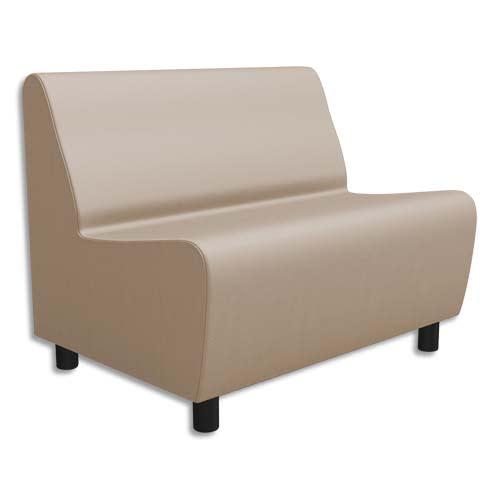 Chauffeuse modulaire 2 places izar seigle ginko en pvc et coton, structure métallique_0