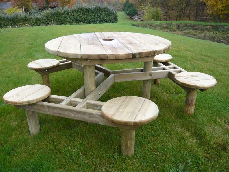 Table pique-nique Forest - 6 places - Pieds en rondin Ø 100 mm - Visserie inox A2_0