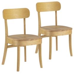 VS Venta-stock Pack de 2 chaises Nala couleur Chêne, bois massif - jaune Bois massif I23112_0
