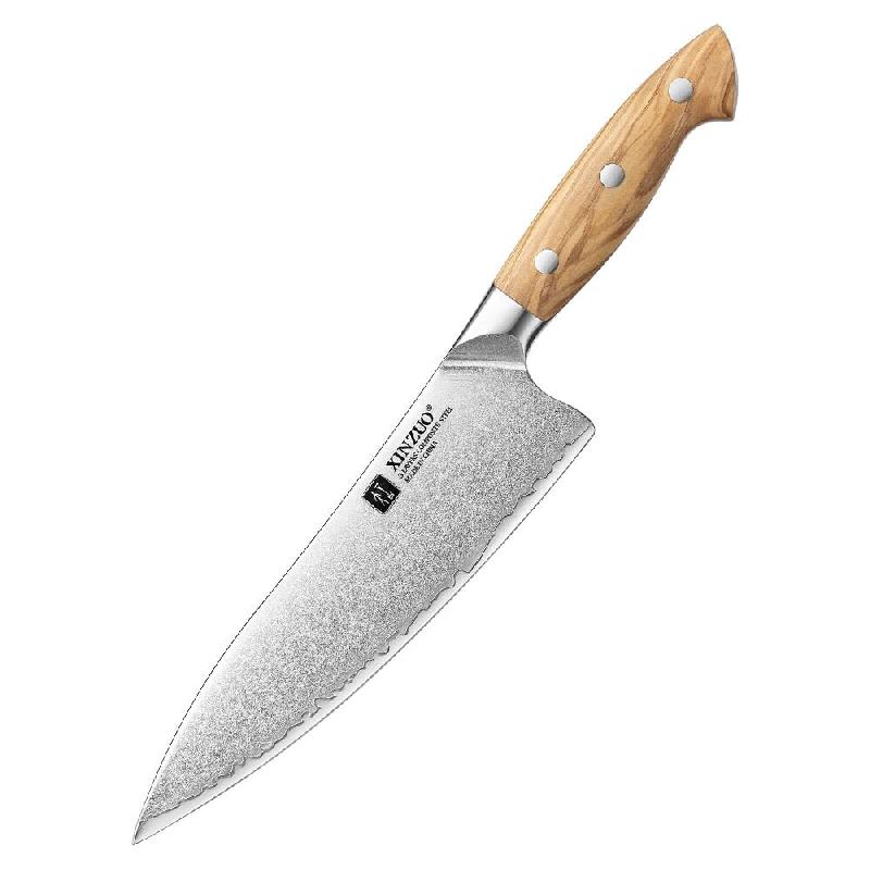 XinZuo - Couteau de cuisine – Série X02O Pin - 21 cm - fabriqué en acier composite 3 couches - multicolore X02O-CS_0