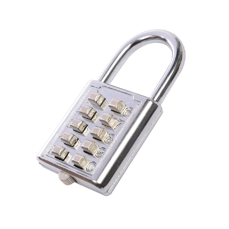 Cadenas à 10 chiffres - 38 mm - Silverline 960640 avec anse en acier et cylindre en alliage de zinc_0