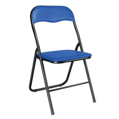 2 chaises pliantes vinyle bleues_0