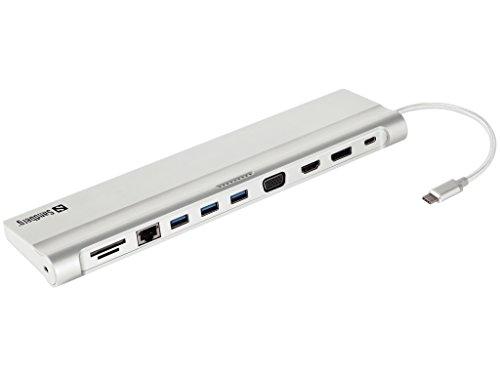 SANDBERG USB-C All-in-1 Docking Station - Hub informatique polyvalent avec interfaces DisplayPort, HDMI, RJ-45, USB 3.0, VGA et lecteur de cartes_0