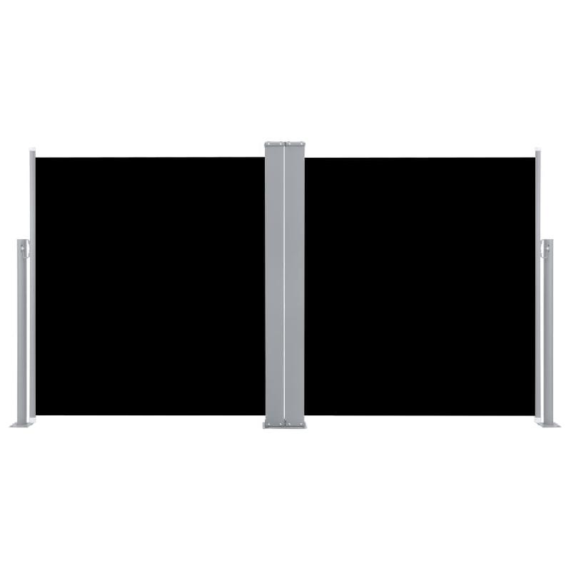 AUVENT PARAVENT STORE BRISE-VUE LATÉRAL RÉTRACTABLE DE PATIO JARDIN TERRASSE BALCON PROTECTION VISUELLE ÉCRAN 120 X 600 CM NOIR 02_0007431_0