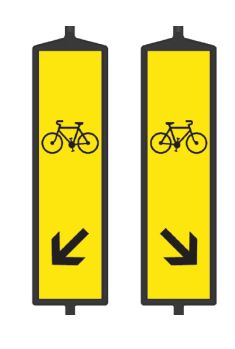 Balise cycliste empilable en PEHD - Renforcée par tube plastique - Film Classe I - STI Balisage routier_0