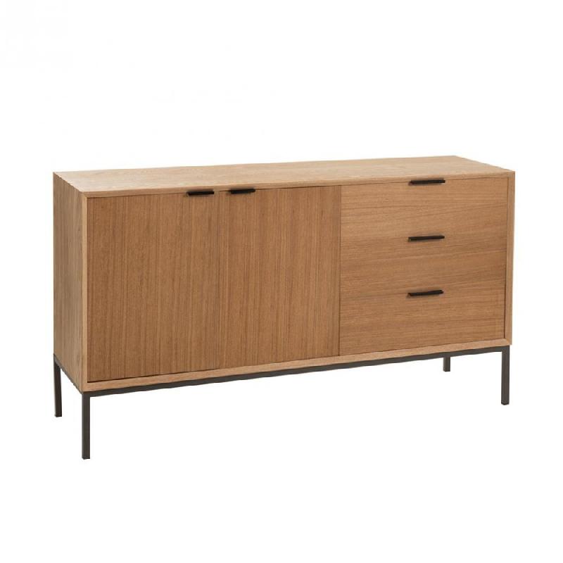 BUFFET BAS DESIGN BOZA 2 PORTES 3 TIROIRS BOIS NATUREL_0