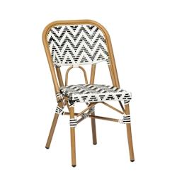 Bistromania Chaise de terrasse ALMA - Tressage noir et blanc - noir EA039_0