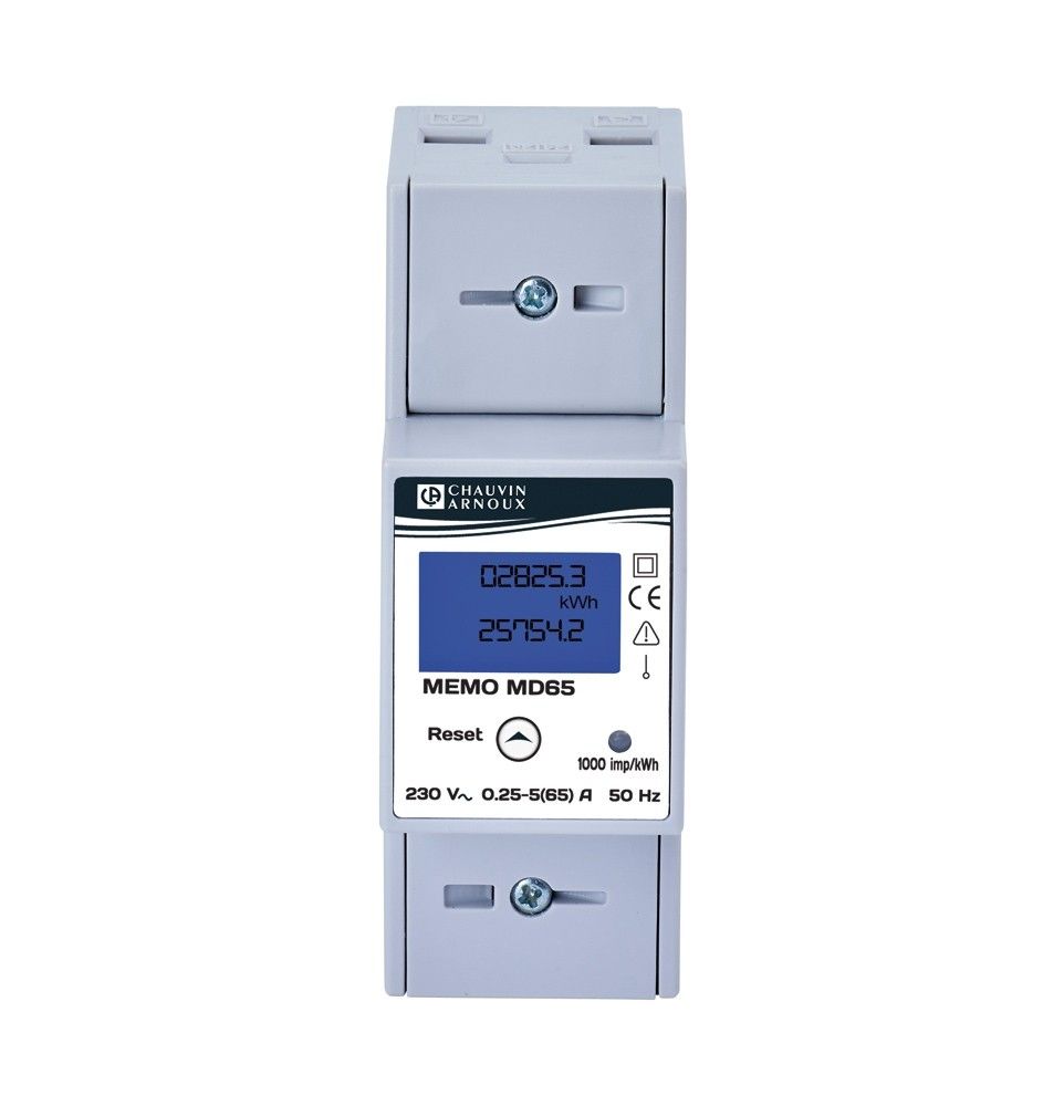 Compteurs d'énergie Indatech - MEMO MD65 - compact 2 modules DIN - 230 Vac - 5(65) A_0