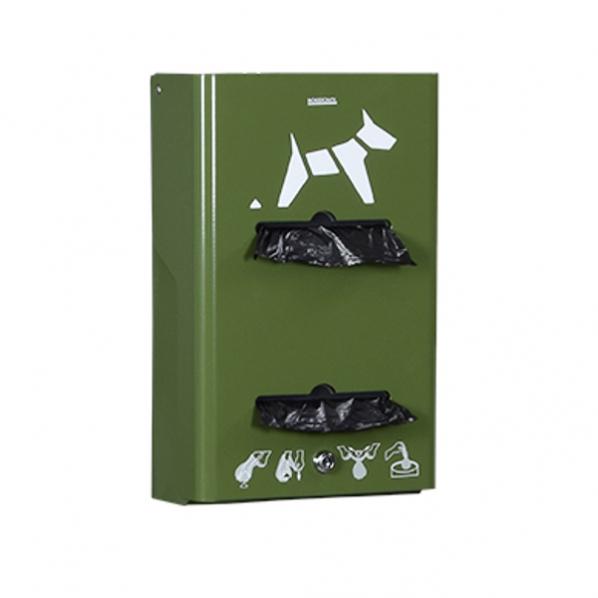 Distributeur hygiène canine sacs rouleaux Vert olive_0