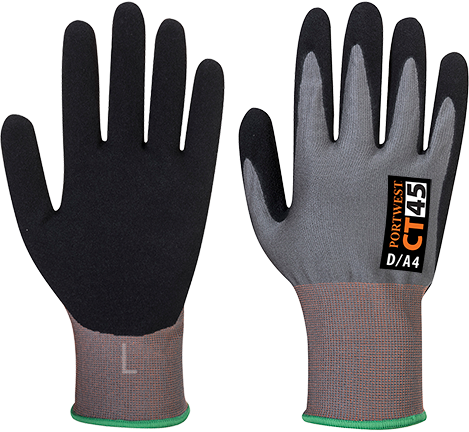 Gant anti-coupures gris et noir - Taille Medium - CT45G8RM - Niveau D de résistance_0