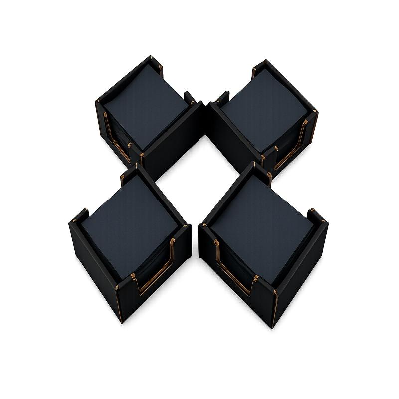 Hostelnovo del Valles Hostelnovo – Lot de 4 porte‑serviettes en carton noir + 100 serviettes noires - multicolore en carton 8436604775266_0