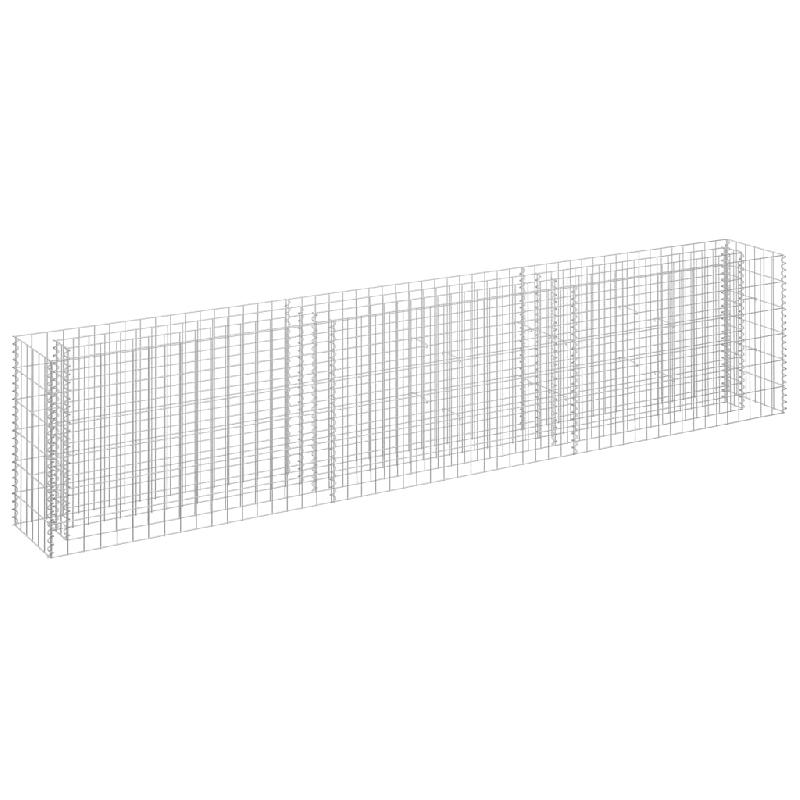 Jardinière lit surélevé à gabion en acier galvanisé - 270 x 30 x 60 cm - Plantes et fleurs - Réf. 02_0001288_0