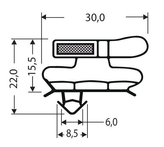 Joint pvc magnetique pour meubles frigos jpc-143_0