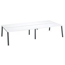 Pôle de 4 bureaux droits blanc L 180 x P 80 cm, piétement métal anthracite - Arch_0