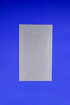 Panneau perforé en tôle perforée - peinture poudre argent RAL 9006 - 350x600x40 mm_0