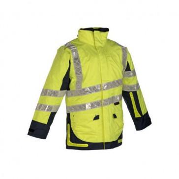 Parka HV Premium Jaune/Marine M Opsial - 4 en 1 Classe 3 - Doublure amovible et bandes rétro-réfléchissantes_0