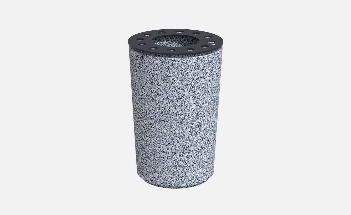 Pop - poubelle publique Larus - 50L - acier et granit avec récipient rotomoulé_0
