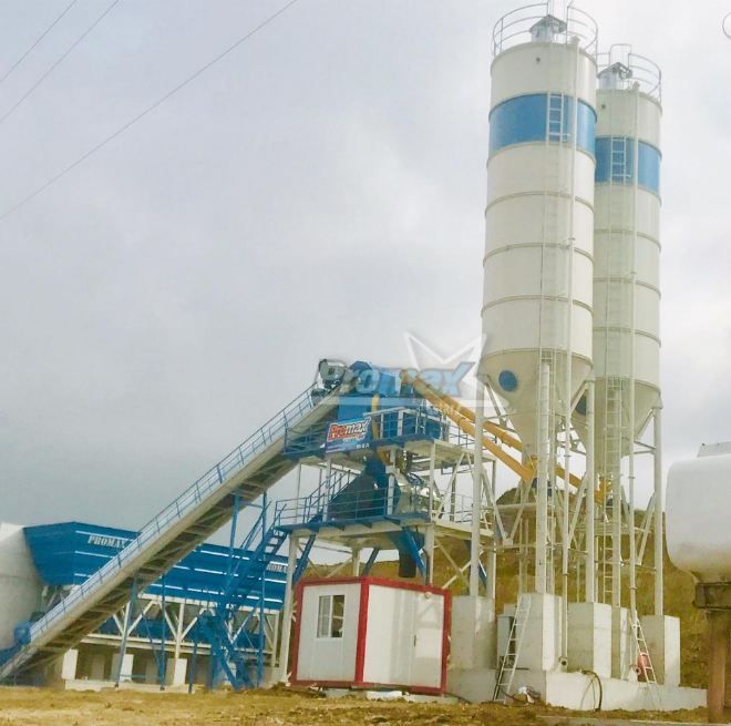 Promax S100 Centrale à béton fixe - 100 m³/h - Mélangeur Twin Shaft/Single Shaft - Capacité 3000 lt_0