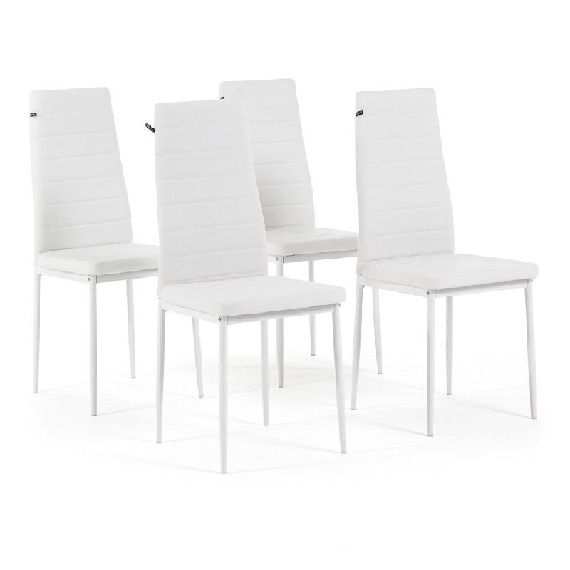 RATTATAN Lot de 4 chaises avec dossier haut rembourrées en similicuir, élégantes et confortables, idéales pour cuisine, salle à manger,restaurant_0