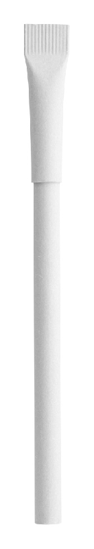 Stylo à bille recyclable - en carton recyclé - encre bleue - couleur blanche_0