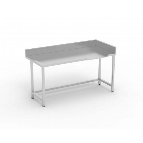Table en angle entrée/sortie 1600x750x850 droite avec renfort passage pour lave-vaisselle - MAES-160D_0