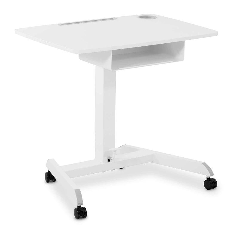 Table pour ordinateur portable - bureau réglable en hauteur - table roulante avec roulettes - plateau 80 x 56 cm - inclinaison 0-30° - 14_0005973_0