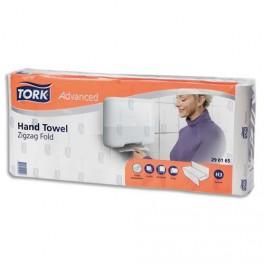 TORK PAQUET DE 250 ESSUIE-MAINS ADVANCED 2 PLIS EN Z GAUFRAGE LAURIER, FORMAT 23 X 25 CM POUR TORK H3