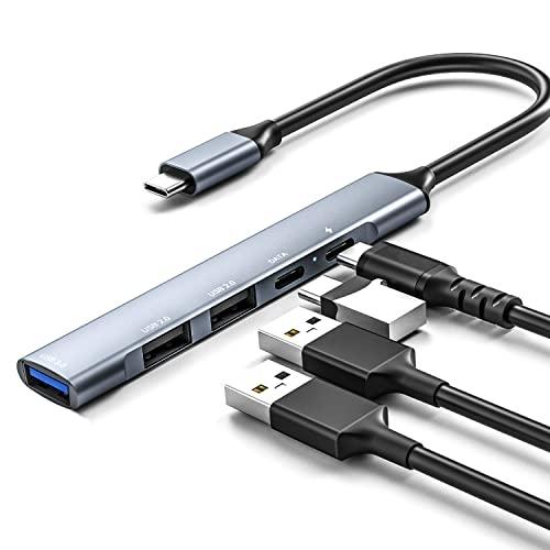 Hub USB-C Multiport 5-en-1 - Adaptateur USB-C vers USB - Charge rapide PD 65W - Compatibilité large_0