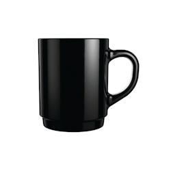 4 mugs noirs 25cl Empilable - Luminarc - noir verre 0883314030266_0