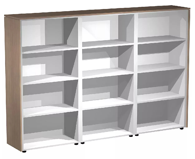 Armoire de rangement overte - 9 étagères - L. 243 x P. 43 x H. 158 cm So Flora - Frêne Noir_0