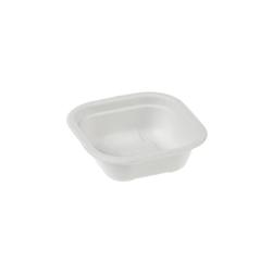 Barquette  en Bagasse Blanc - 13 x 13 x 4,2 cm - 24cl - x500 pièces CROKUS - blanc Bagasse 3452-500_0