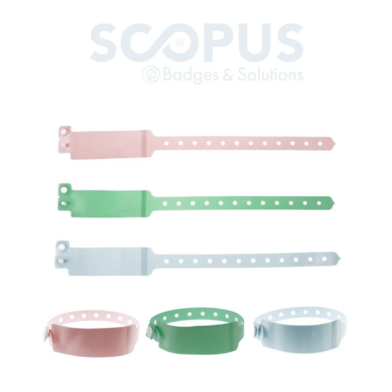 Bracelet hôpital avec étiquette personnalisée - taille adulte - vinyle souple - conditionnement par 100_0